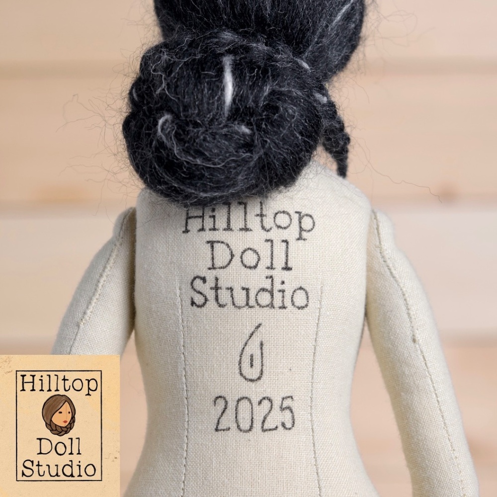 Fabric Doll "Pepper" Handcrafted Textile Cloth Heirloom Primitive Doll - Picture 11 of 11